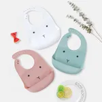 Food Grade Silicone Baby Bibs with Large Capacity  Food Catcher Pocket Waterproof Adjustable Soft Foldable Toddler Bib  image 2