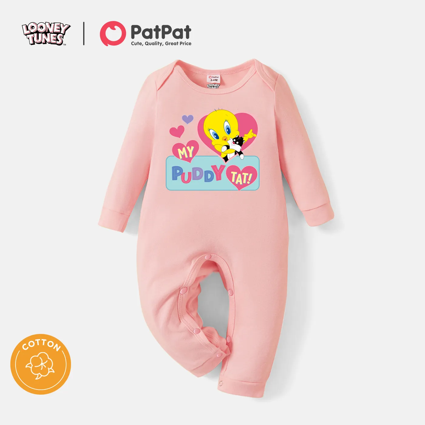

Looney Tunes Baby Boy/Girl 100% Cotton Long-sleeve Graphic Jumpsuit