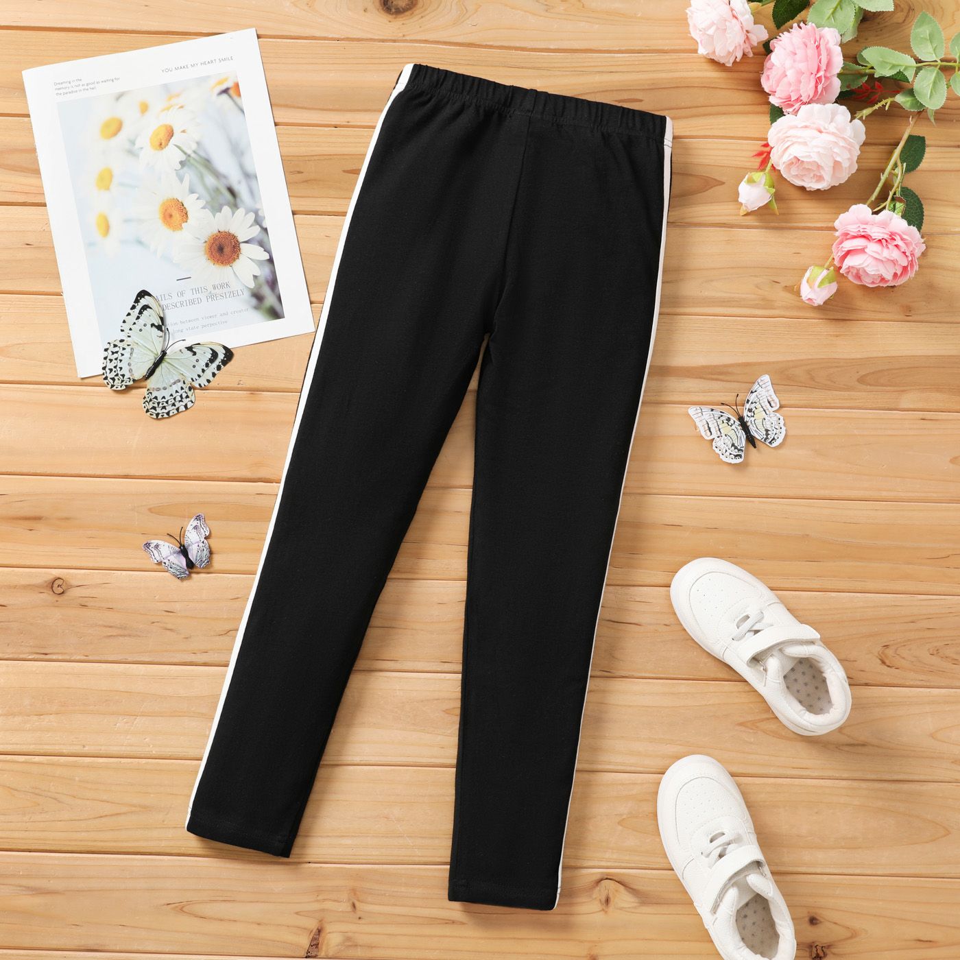 

Kid Girl Striped Elasticized Cotton Leggings