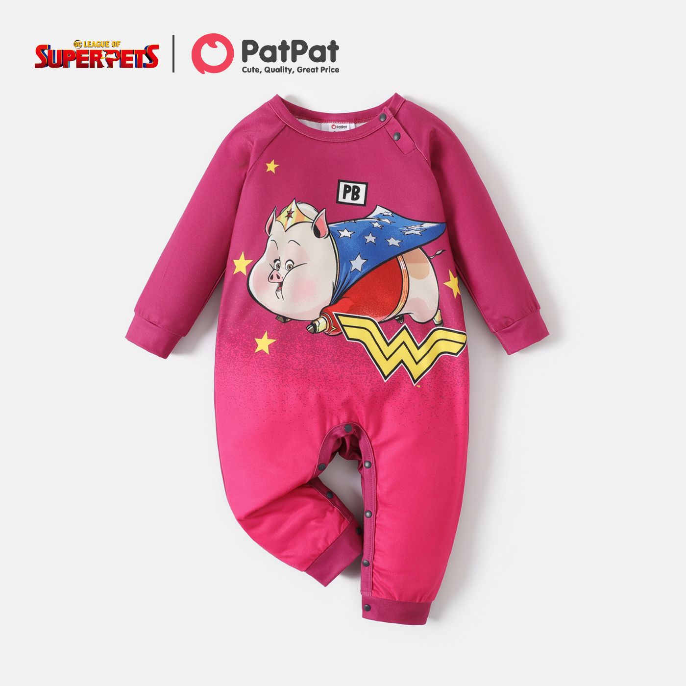 

Super Pets Baby Boy/Girl Long-sleeve Graphic Jumpsuit