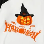Halloween Family Matching Long-sleeve Letter & Pumpkin Lantern Print Spliced Dresses and Raglan-sleeve T-shirts Sets  image 4
