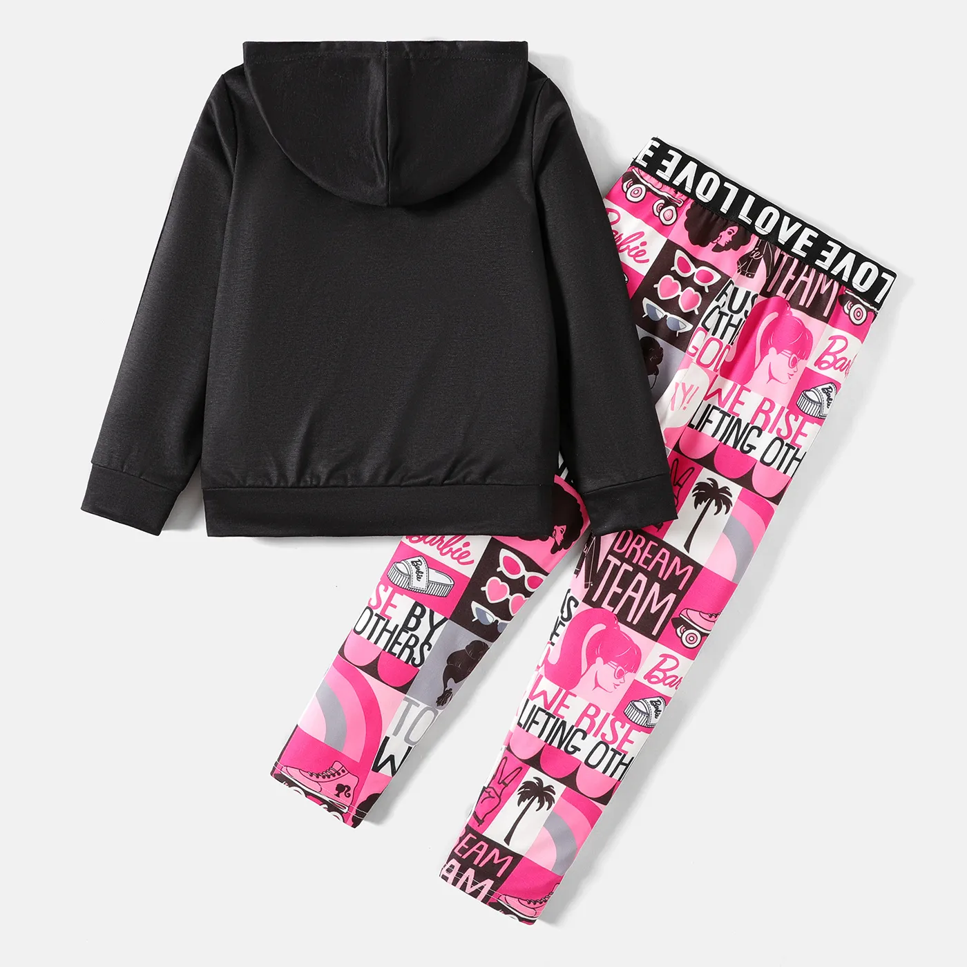 Barbie 2pcs Kid Girl Letter Characters Print Hoodie Sweatshirt and Leggings Set  image 3