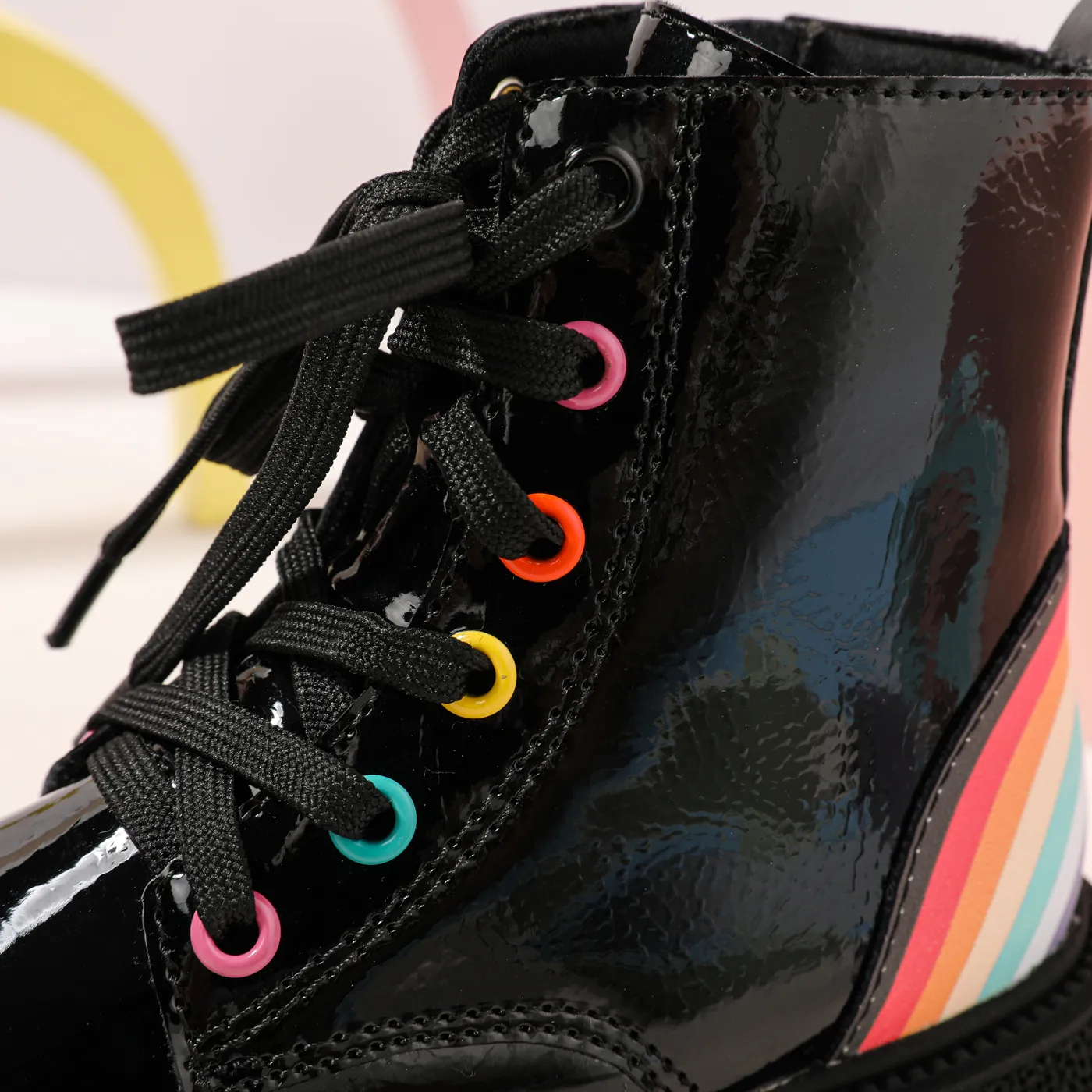 Criança Menina Infantil Arco-íris Botas Preto image 5