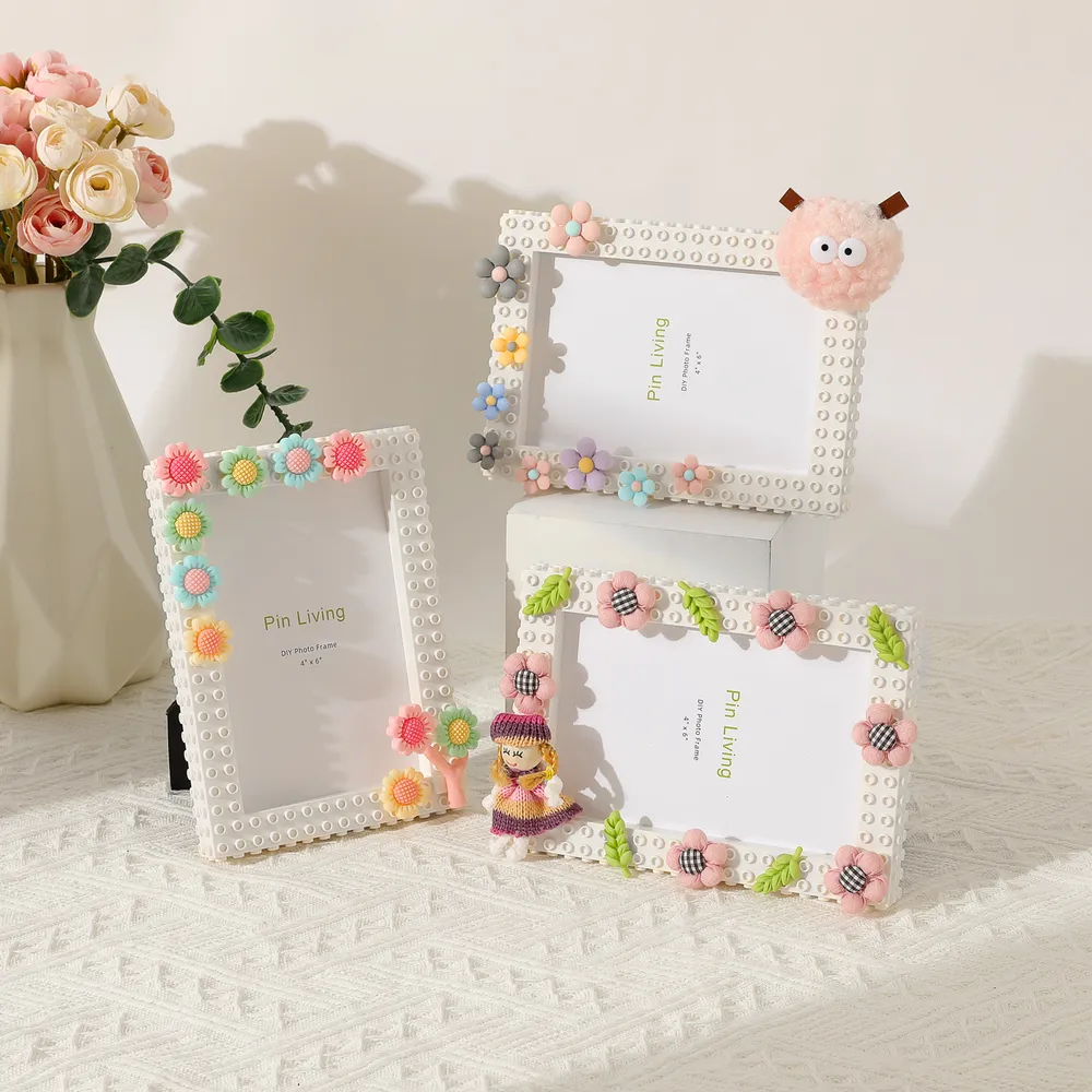 DIY Building Block Photo Frame Magical Picture Frame Toy Building Set for Babies Toddlers Kids (Random hairball color) big image 12