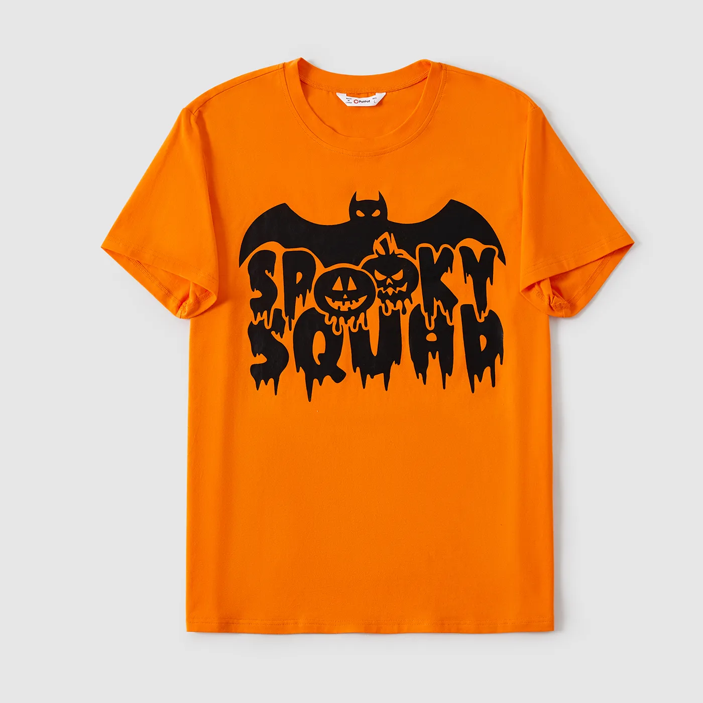 Halloween Family Matching 95% Cotton Short-sleeve Graphic T-shirts Allover Print Drawstring Ruched Bodycon Dresses Sets  image 6