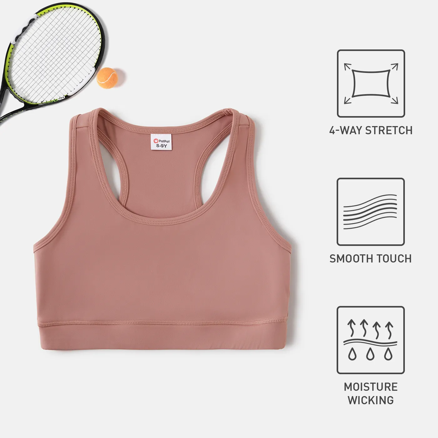 Activewea Kid Girl Breathable Solid Color Racer Back Tank Tops rediance