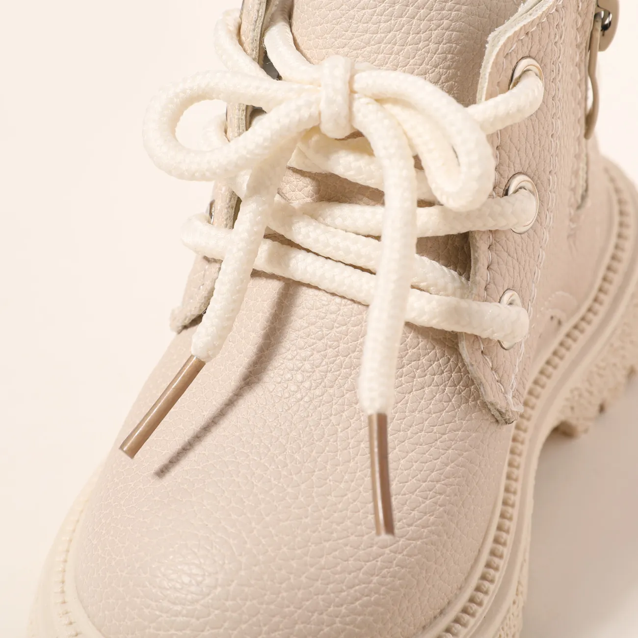 Toddler Plain Lace Up Front Boots White big image 1