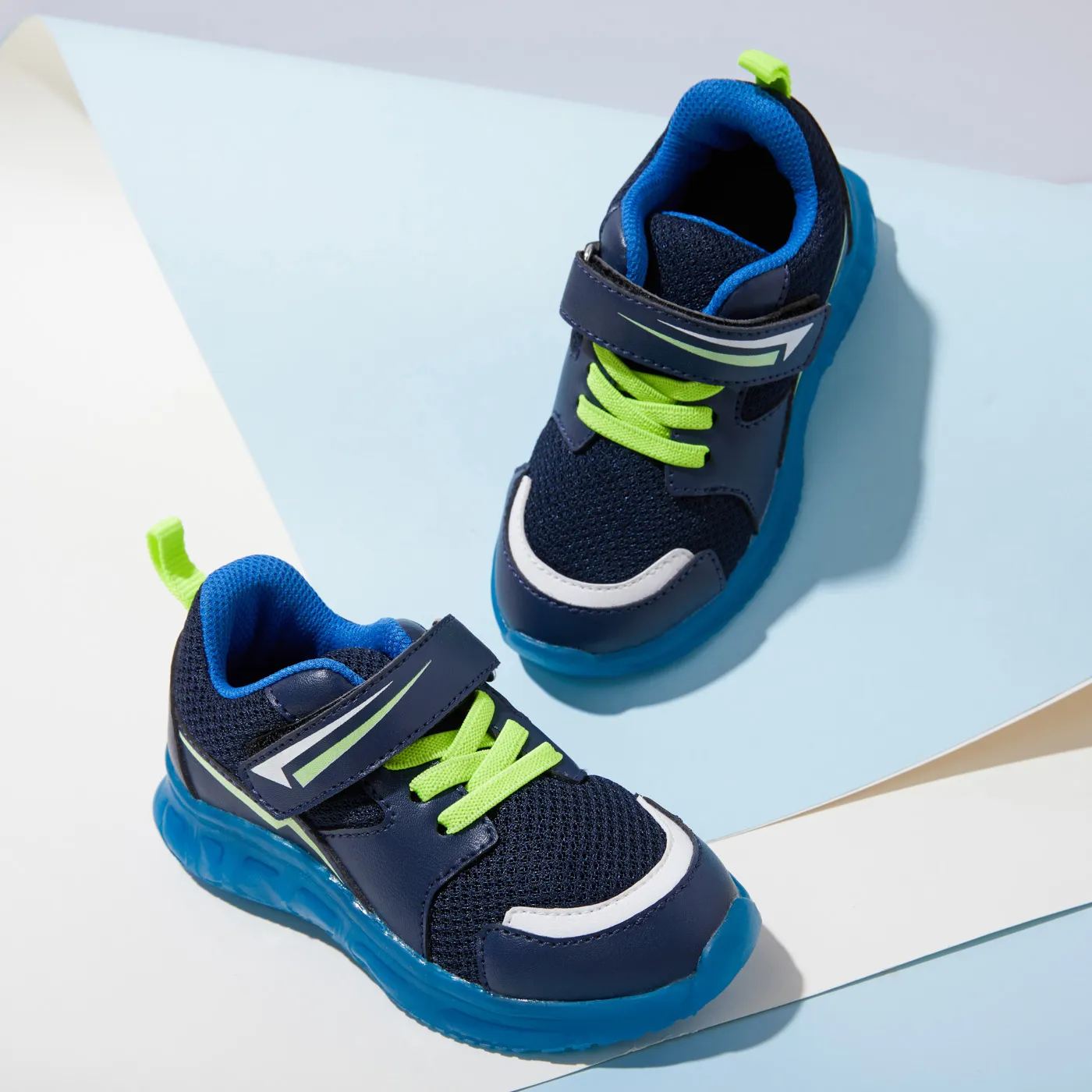 Toddler / Kid Lightning Sign Mesh Panel LED Light Up Sneakers Navy image 4