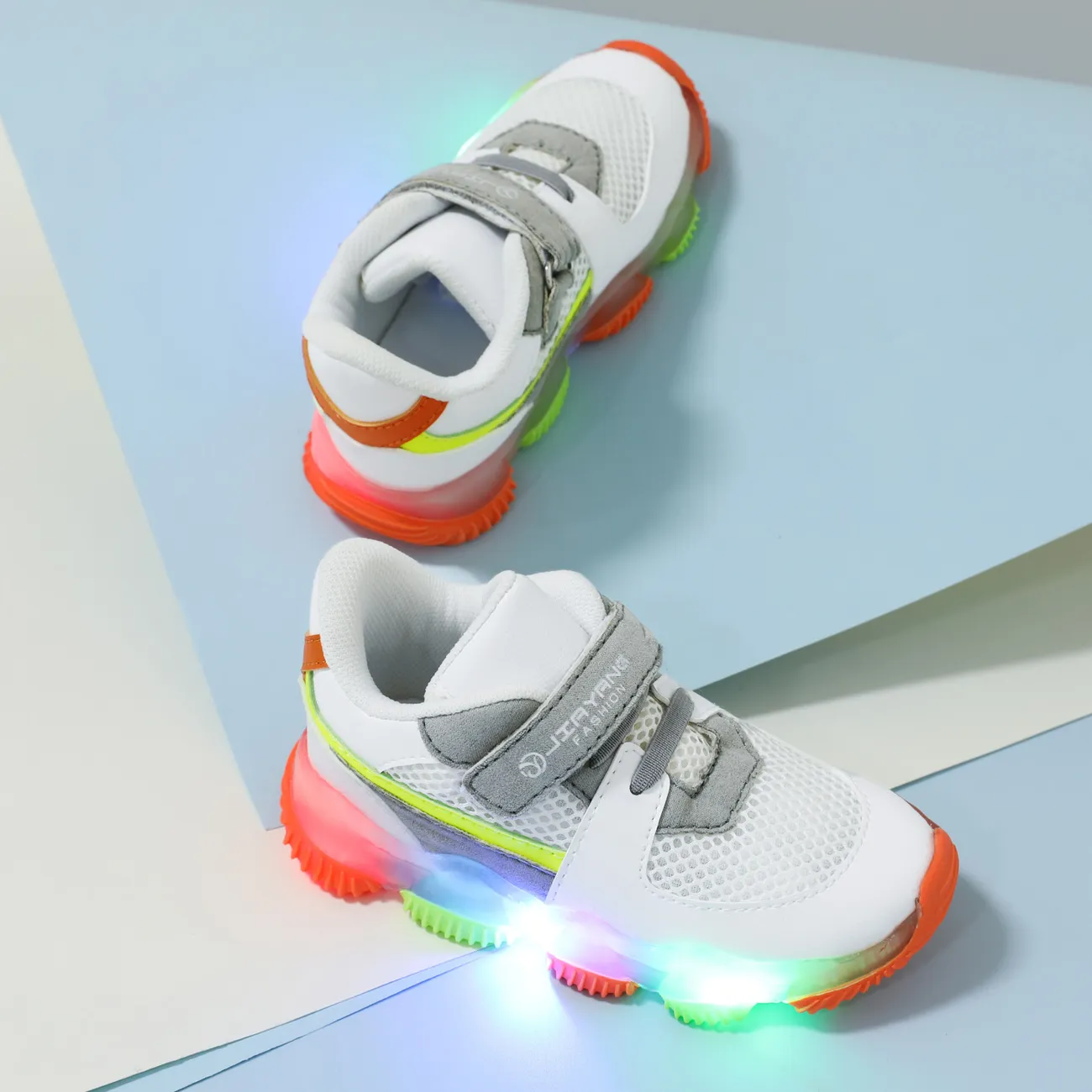 Toddler / Kid Color Block LED Trainers Sneakers  big image 1