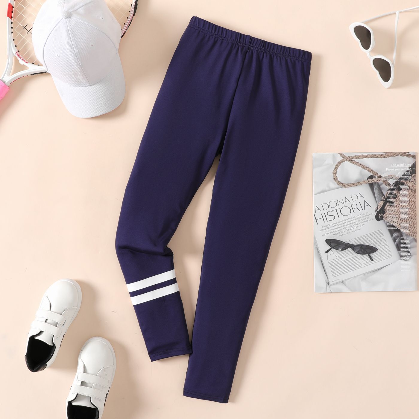 

Kid Girl Striped Elasticized Leggings