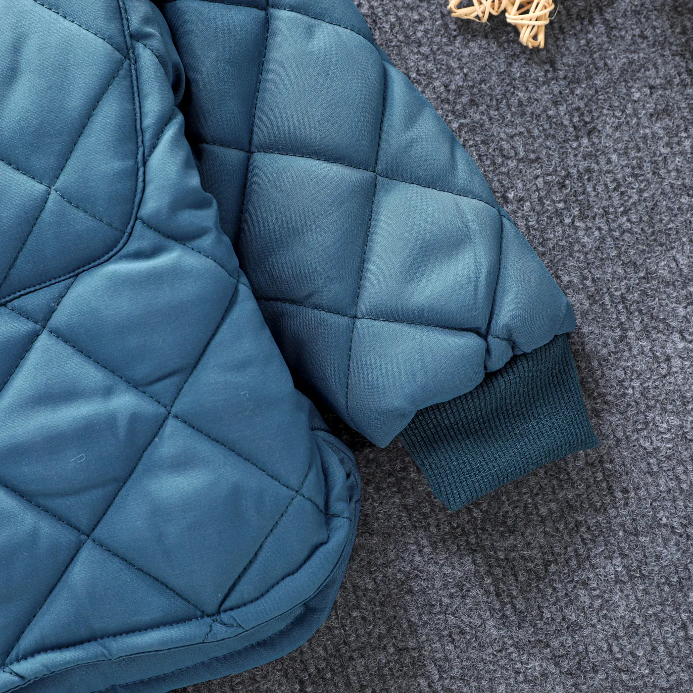 Toddler Boy Lapel Collar Button Design Solid Color Coat Navy image 5