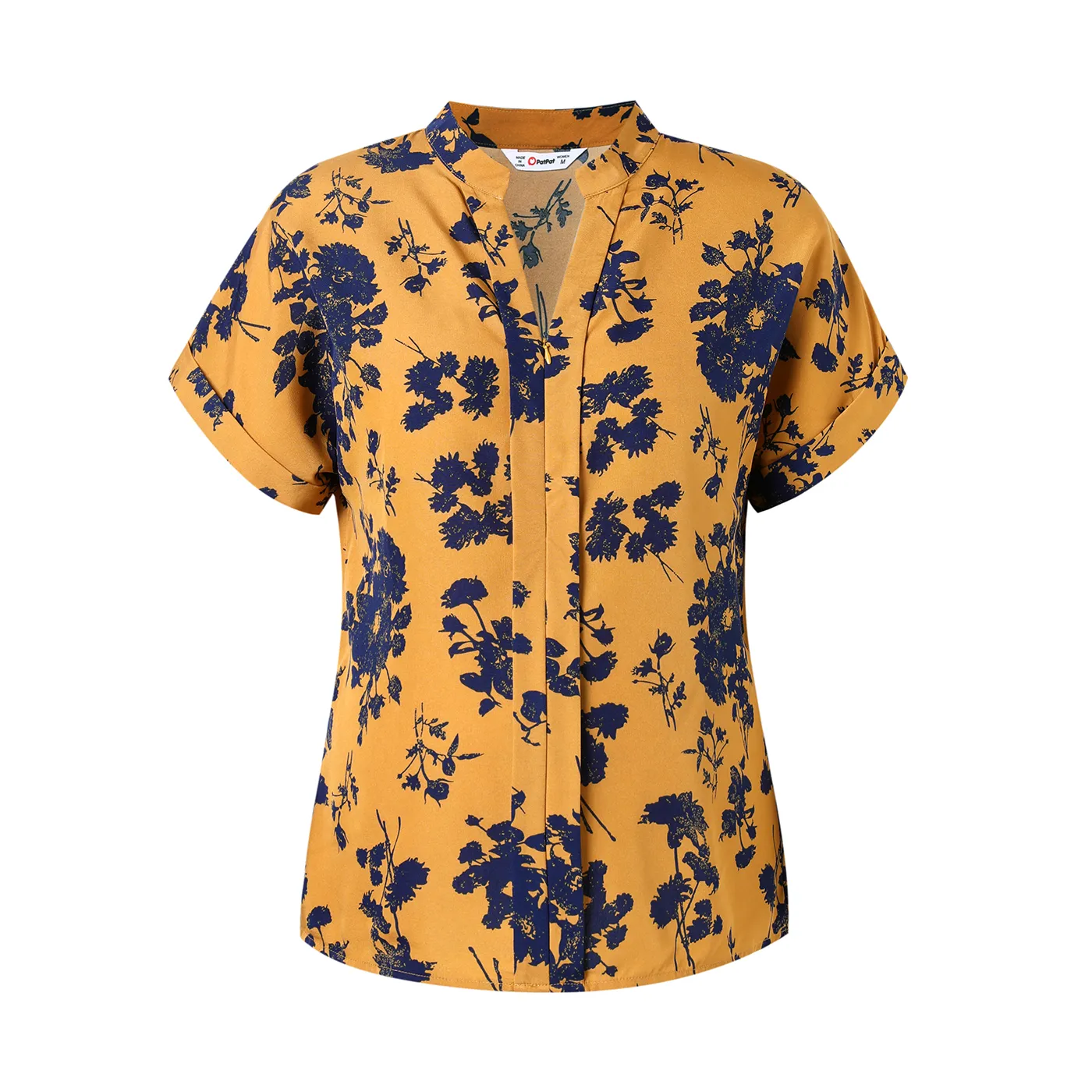 

Nursing Fashion Floral Print Notched Neckline Short-sleeve Top