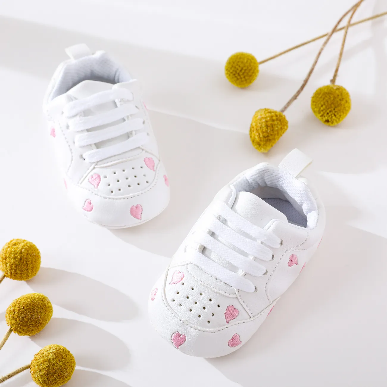 

Baby / Toddler Valentine Pretty Stars Embroidery Solid Prewalker Shoes (Various colors)