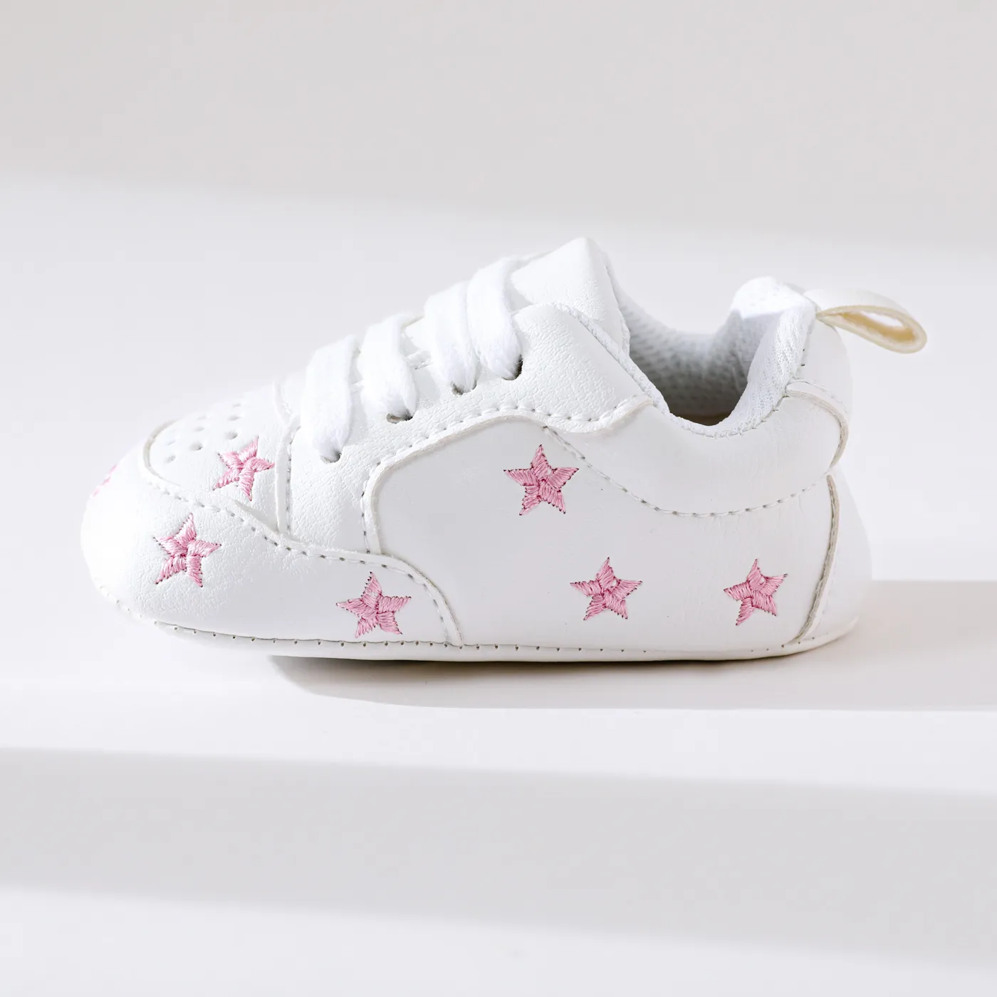 Baby / Toddler Valentine Pretty Stars Embroidery Solid Prewalker Shoes (Various colors)  image 2
