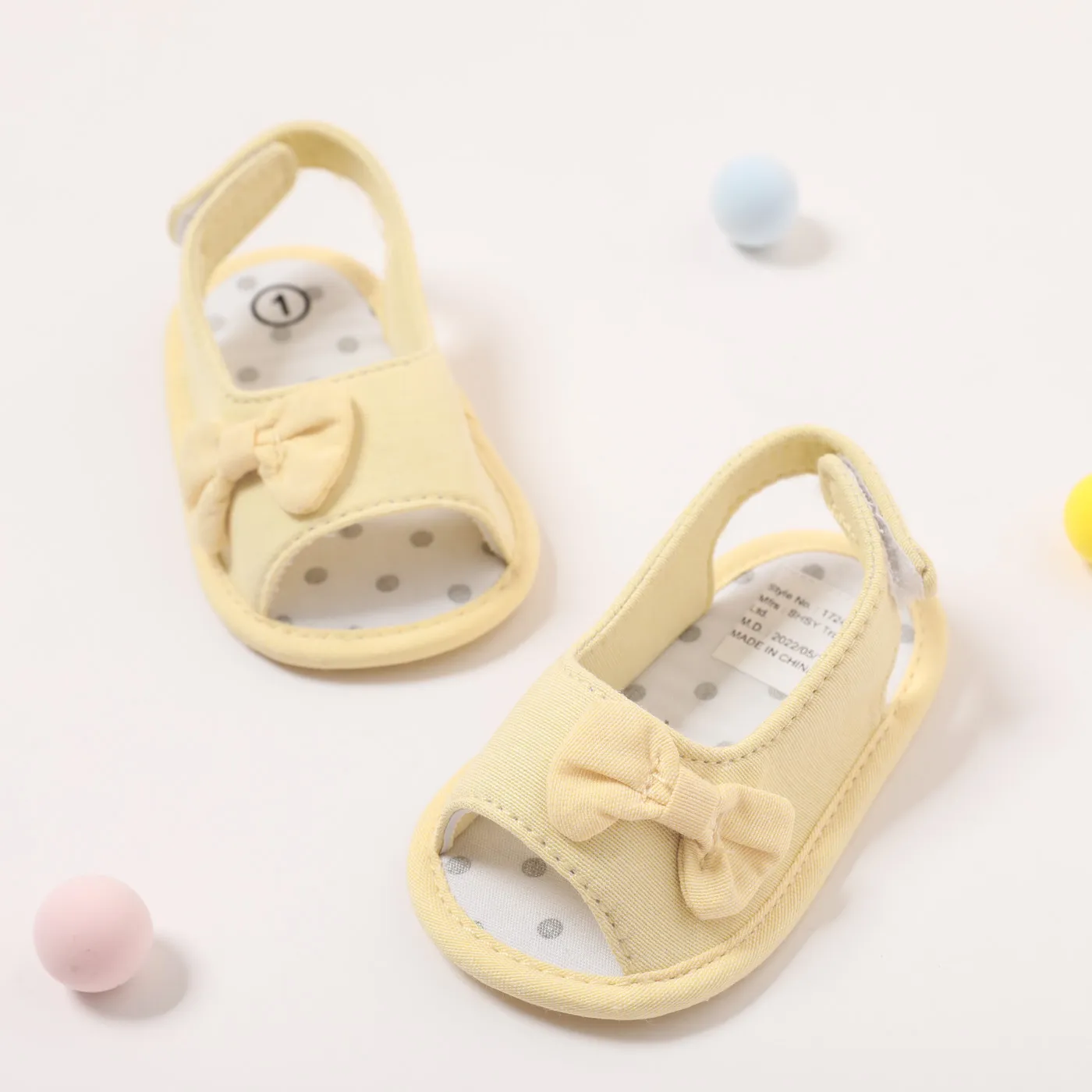Baby / Toddler Girl Pretty Solid Bowknot Sandals Yellow
