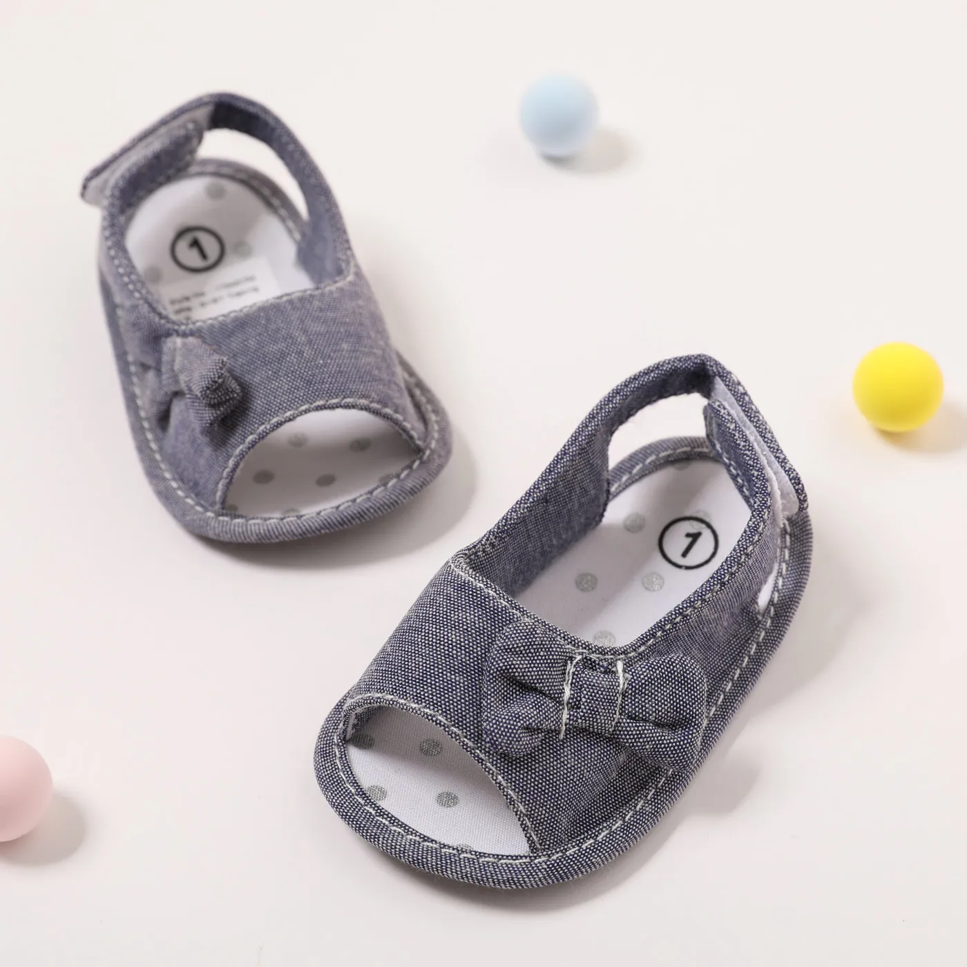 Baby / Toddler Girl Pretty Solid Bowknot Sandals Grey