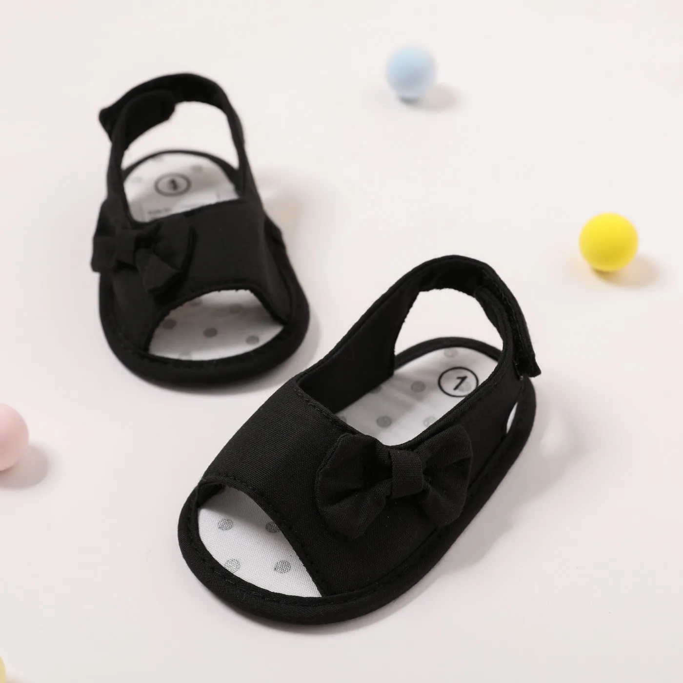Baby / Toddler Girl Pretty Solid Bowknot Sandals Black