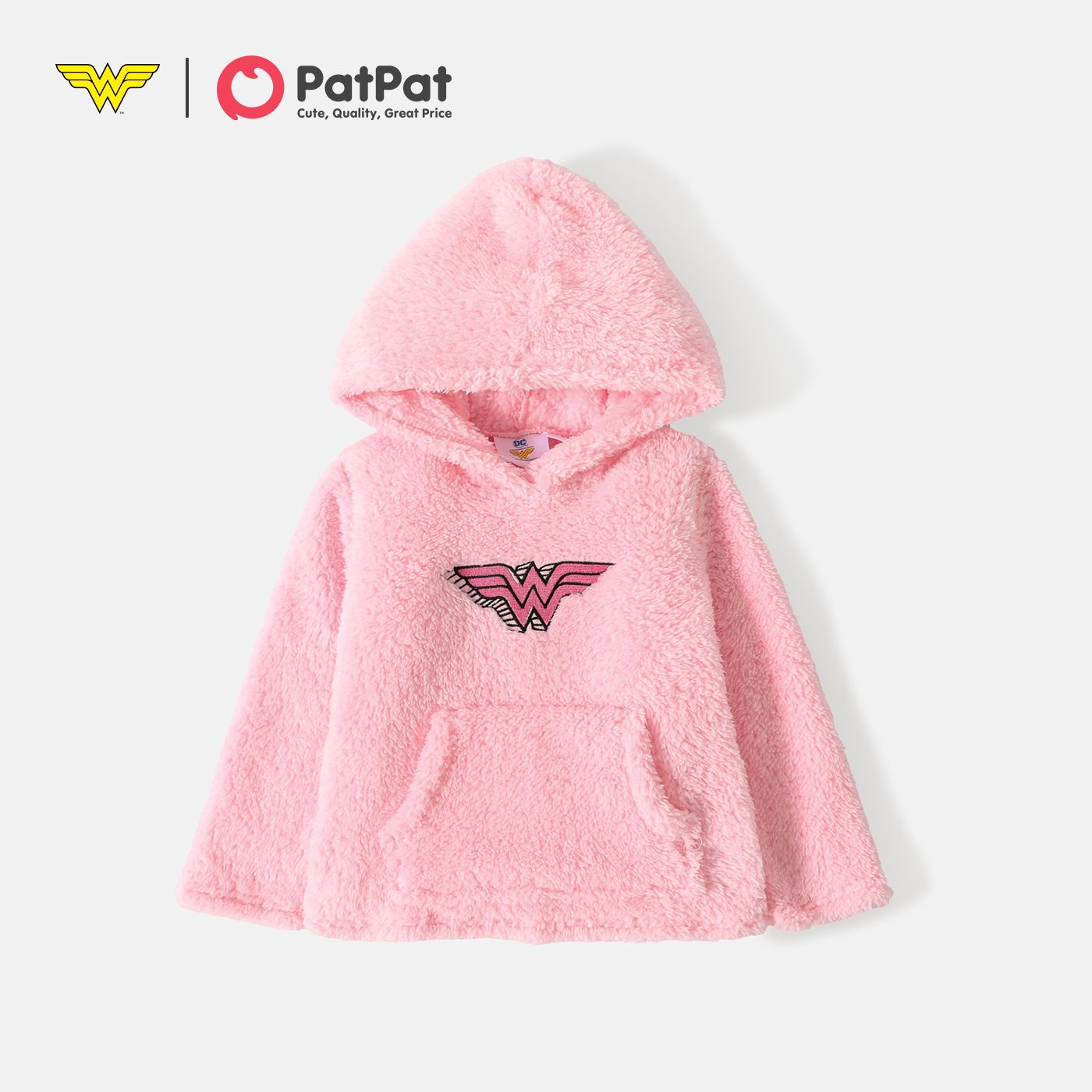 

Justice League Toddler Girl/Boy Logo Embroidered Fleece Pocket Design Hoodie Sweatshirt