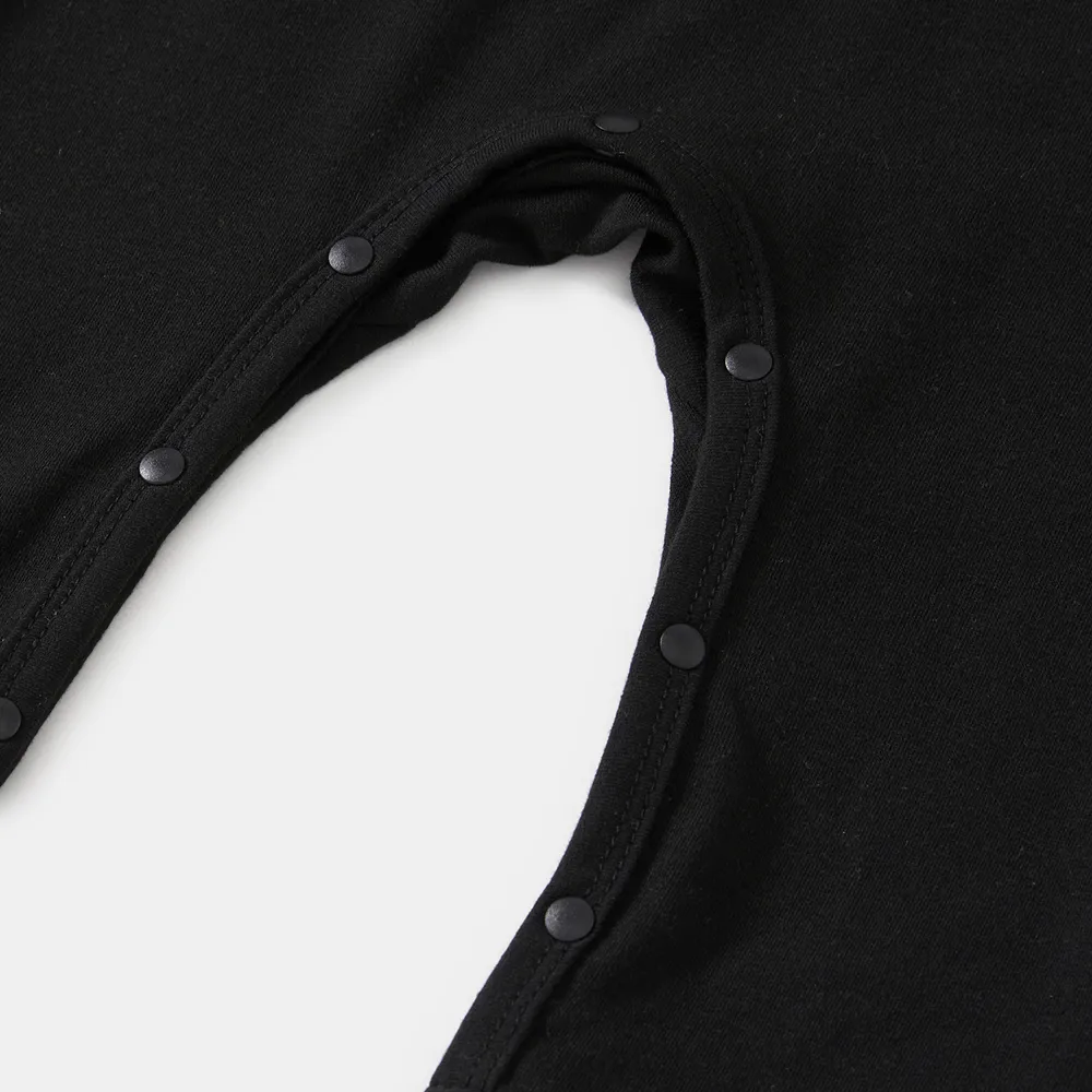 Halloween Glow In The Dark Skeleton Print Black Family Matching Long-sleeve Hoodies big image 5