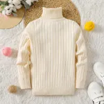 2pcs Kid Girl Turtleneck Tee and Plaid Skirt Set/ Sweater/ Hooded Fleece Coat Beige