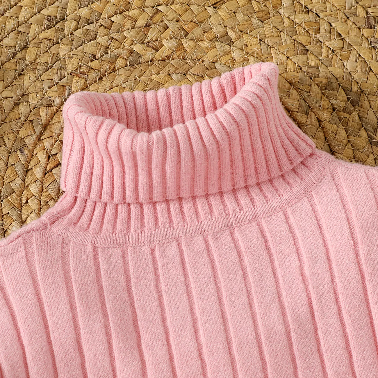 Kinder Unisex Unifarben wolle Pullover rosa big image 1