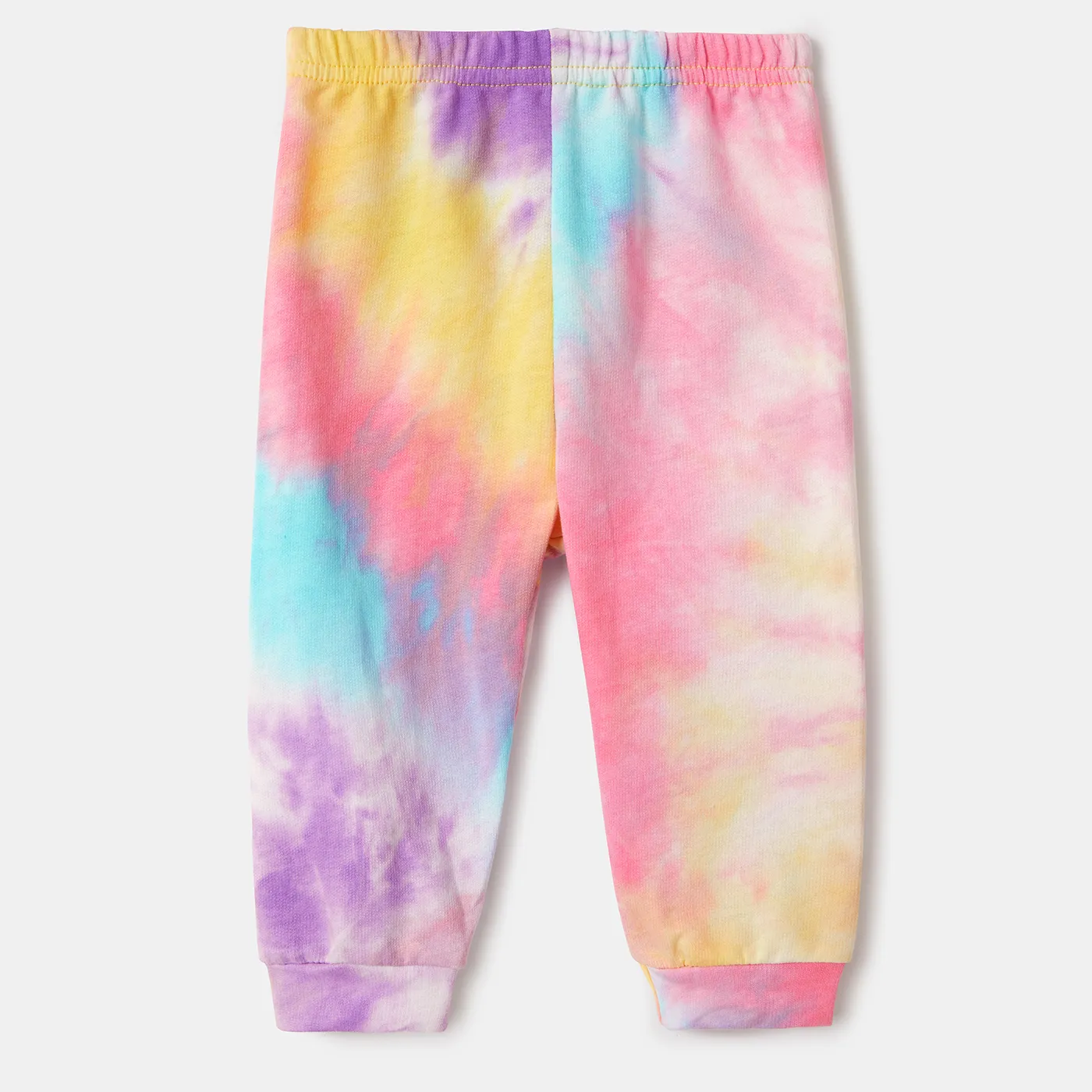 100% Cotton Letter Print Colorful Tie Dye Long-sleeve Hoodies for Mom and Me  image 6