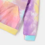 100% Cotton Letter Print Colorful Tie Dye Long-sleeve Hoodies for Mom and Me  image 5