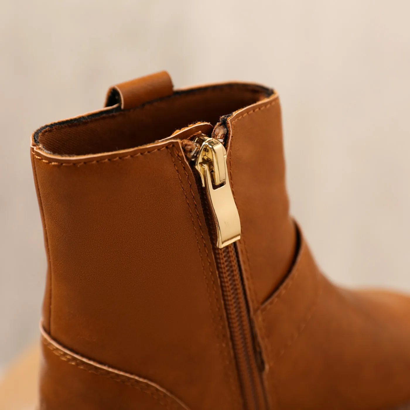 Toddler / Kid Buckle Detail Solid Boots Brown image 4
