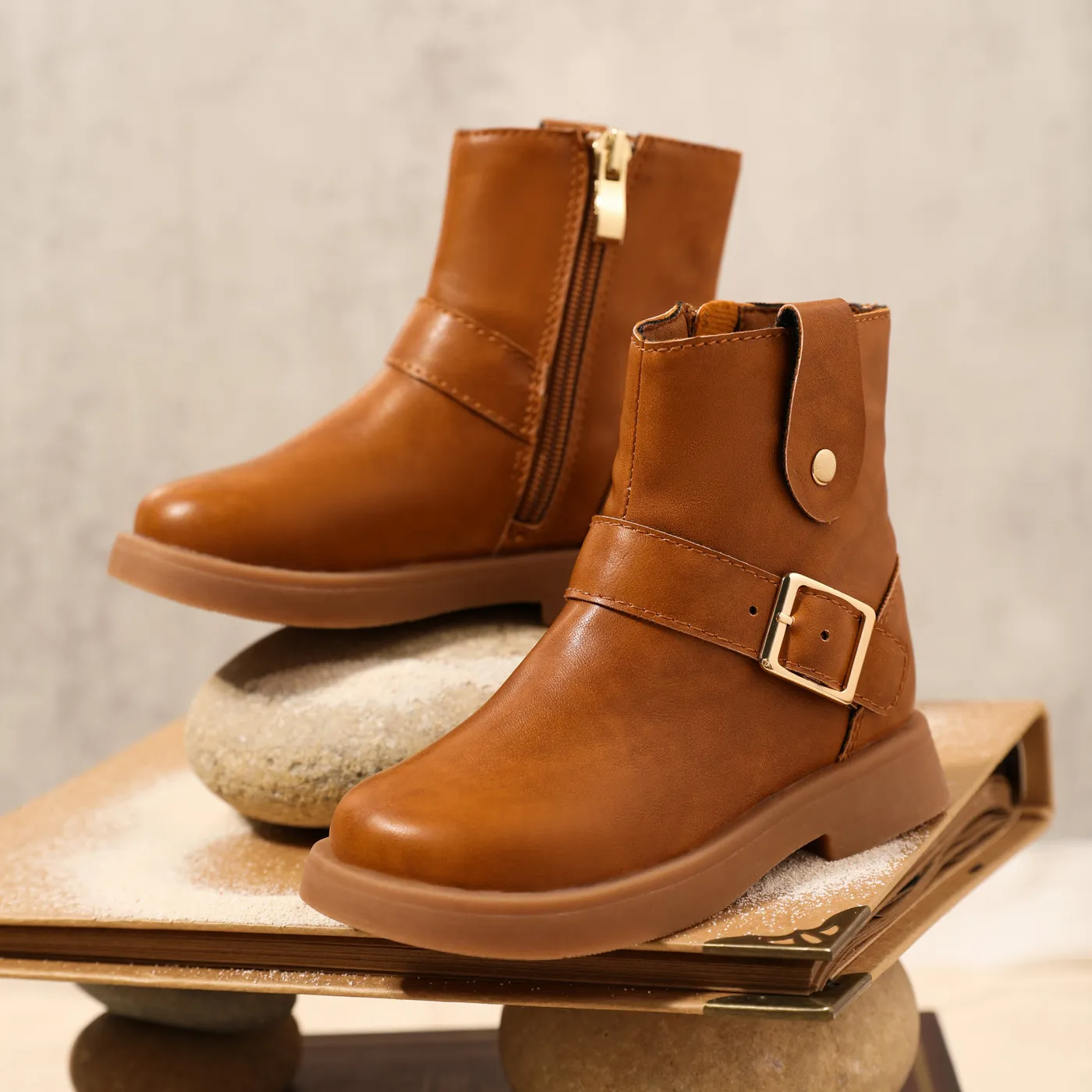 Toddler / Kid Buckle Detail Solid Boots