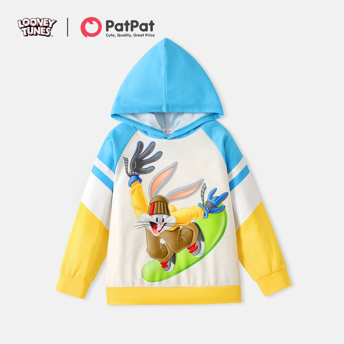 

Looney Tunes Kid Boy/Kid Girl Striped Colorblock Hoodie Sweatshirt