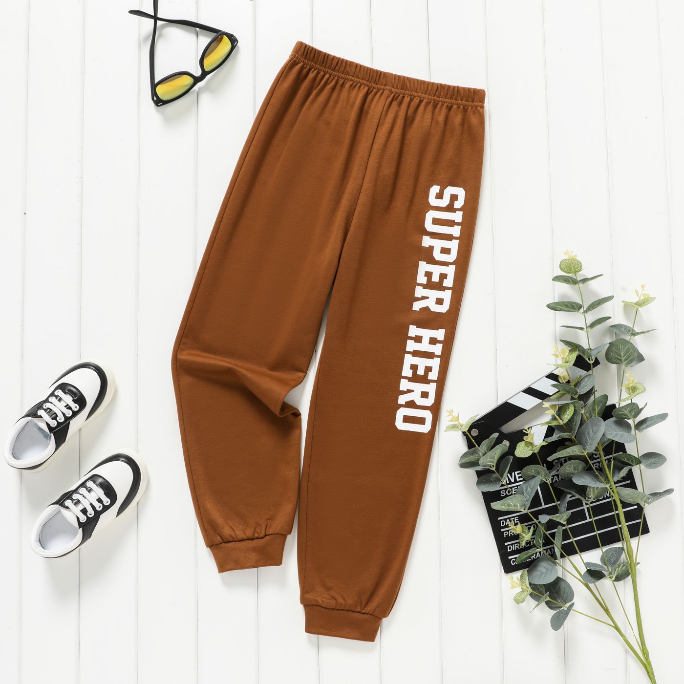 

Kid Boy Casual Letter Print Elasticized Pants