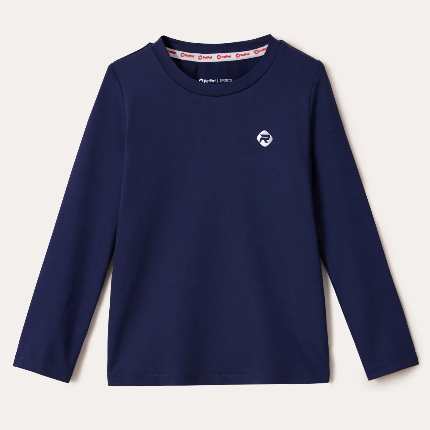 Activewear Toddler Boy Solid Color Long-sleeve Tee DeepBlue
