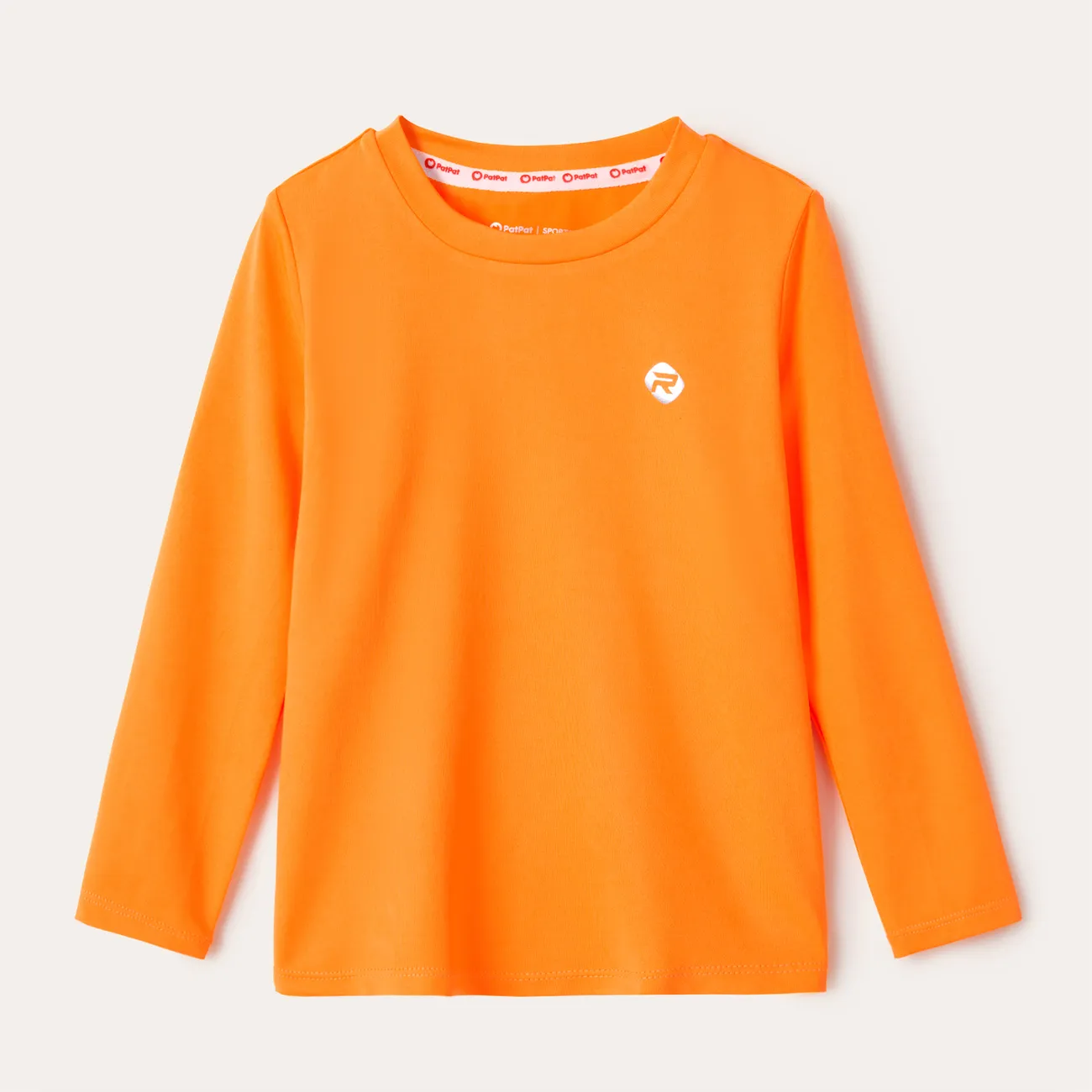 Activewear Toddler Boy Solid Color Long-sleeve Tee Orange big image 1