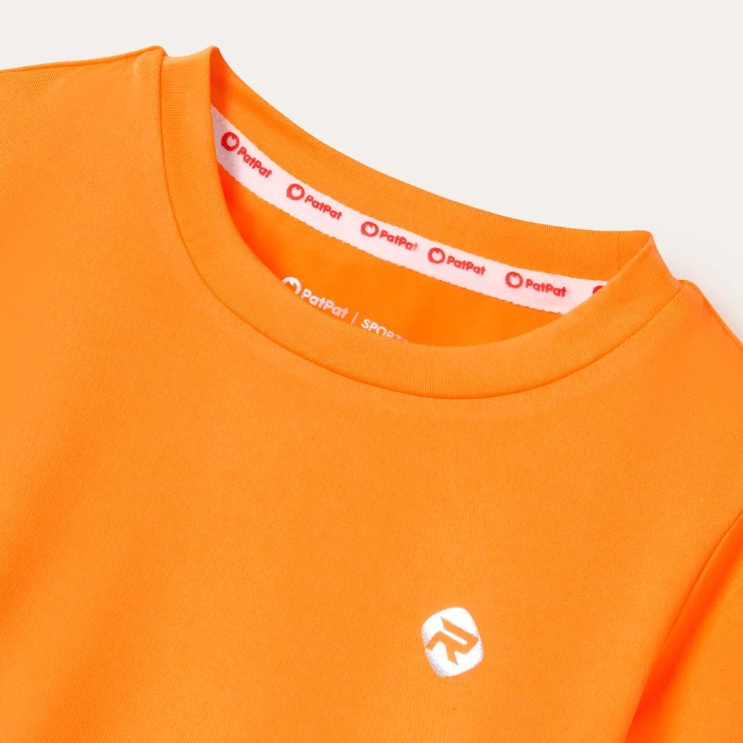 Activewear Toddler Boy Solid Color Long-sleeve Tee Orange image 3