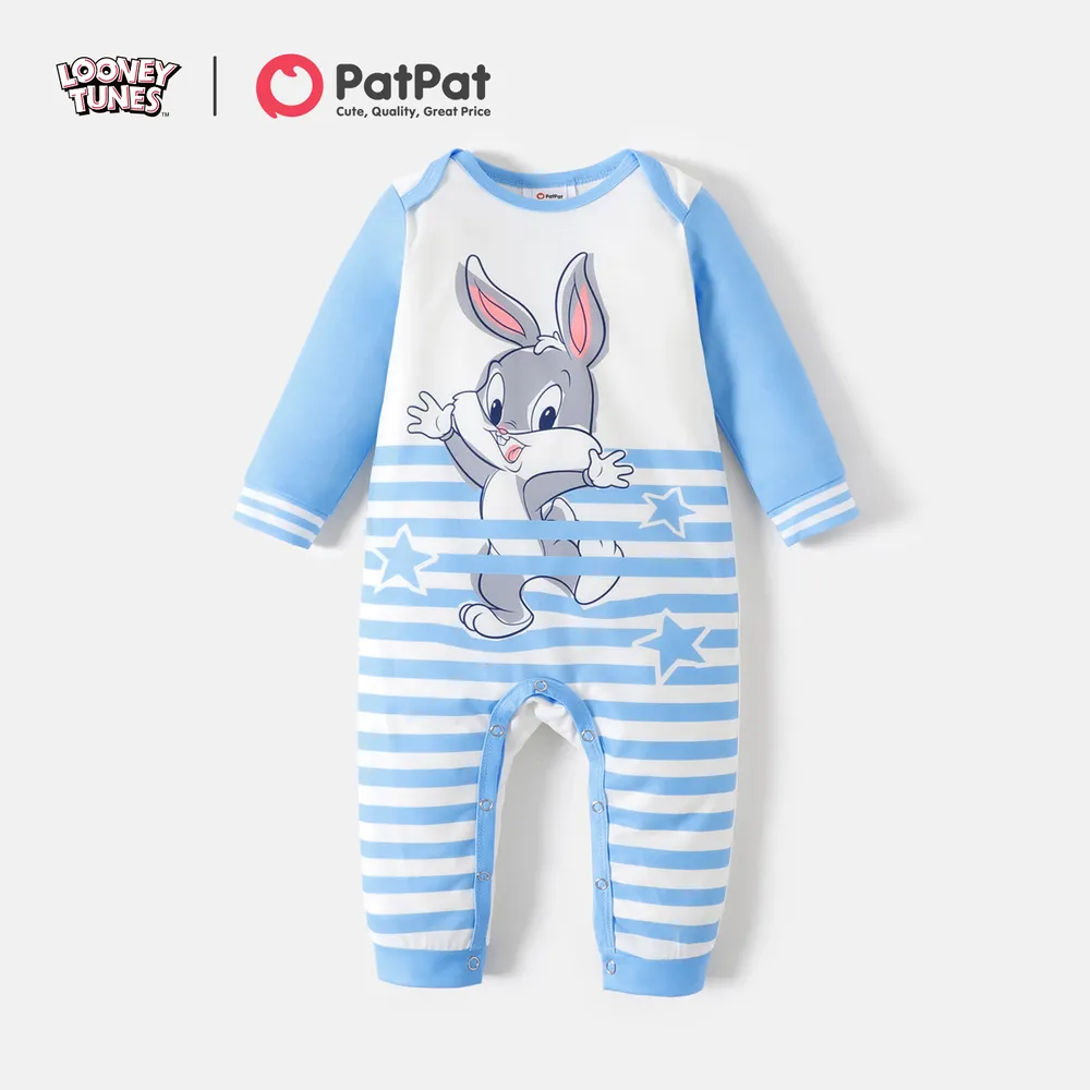 Looney Tunes Baby Boy/Girl Long-sleeve Graphic Striped Jumpsuit big image 1