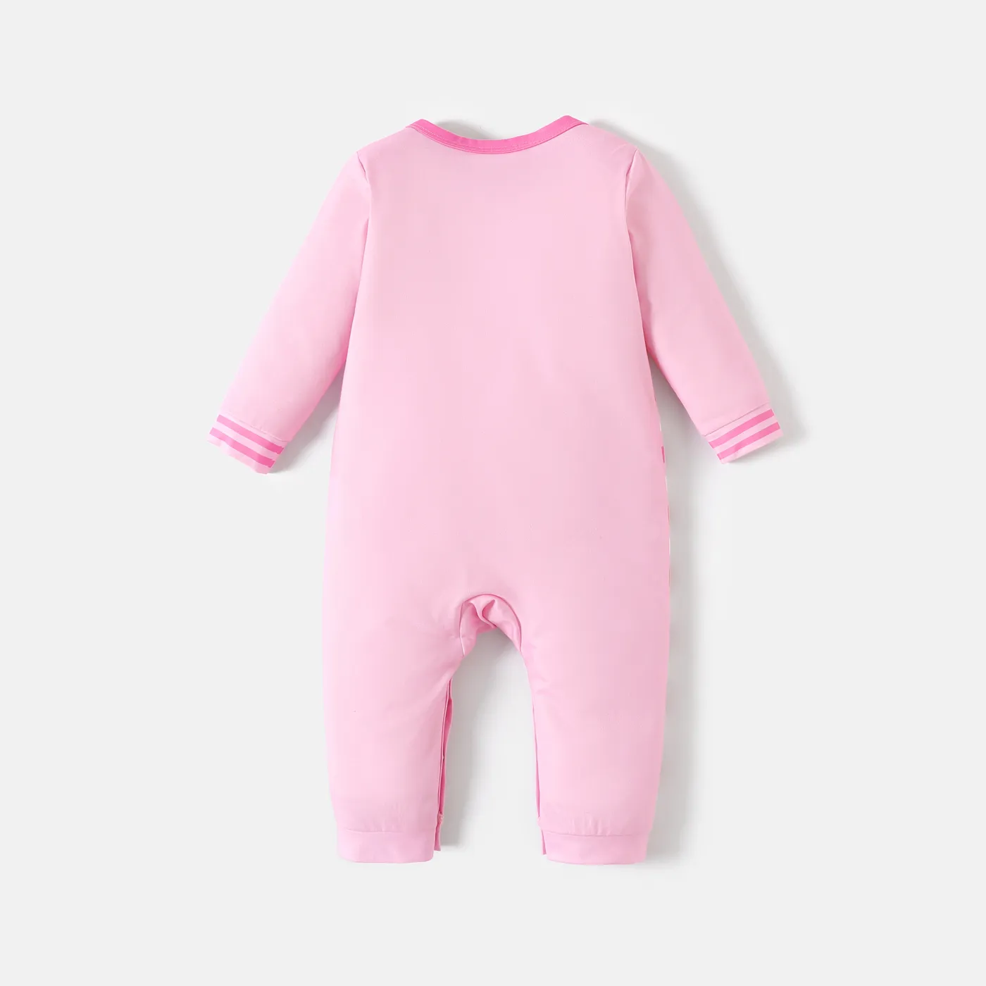 Looney Tunes Baby Boy/Girl Long-sleeve Graphic Striped Jumpsuit Pink image 5