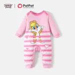 Looney Tunes Baby Boy/Girl Long-sleeve Graphic Striped Jumpsuit Pink