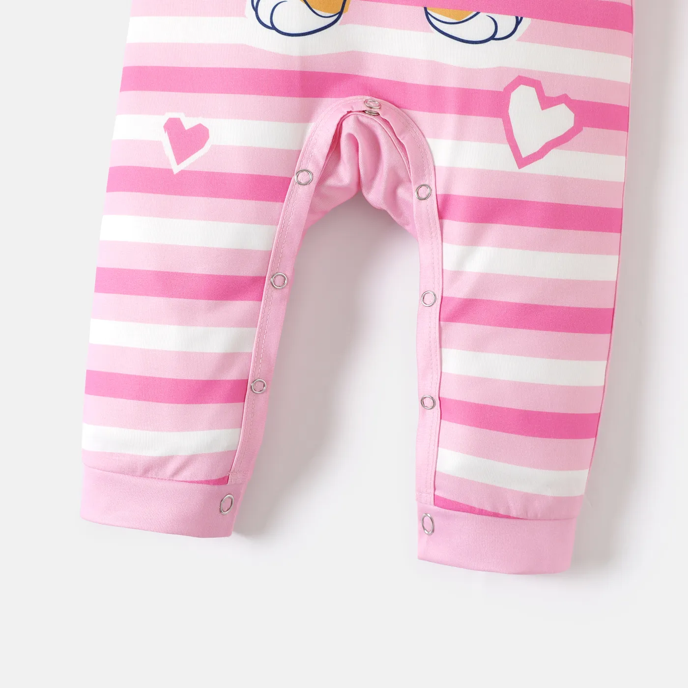 Looney Tunes Baby Boy/Girl Long-sleeve Graphic Striped Jumpsuit Pink image 4