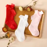 3 pares de meias simples com nervuras para bebês/crianças Multicolorido image 6
