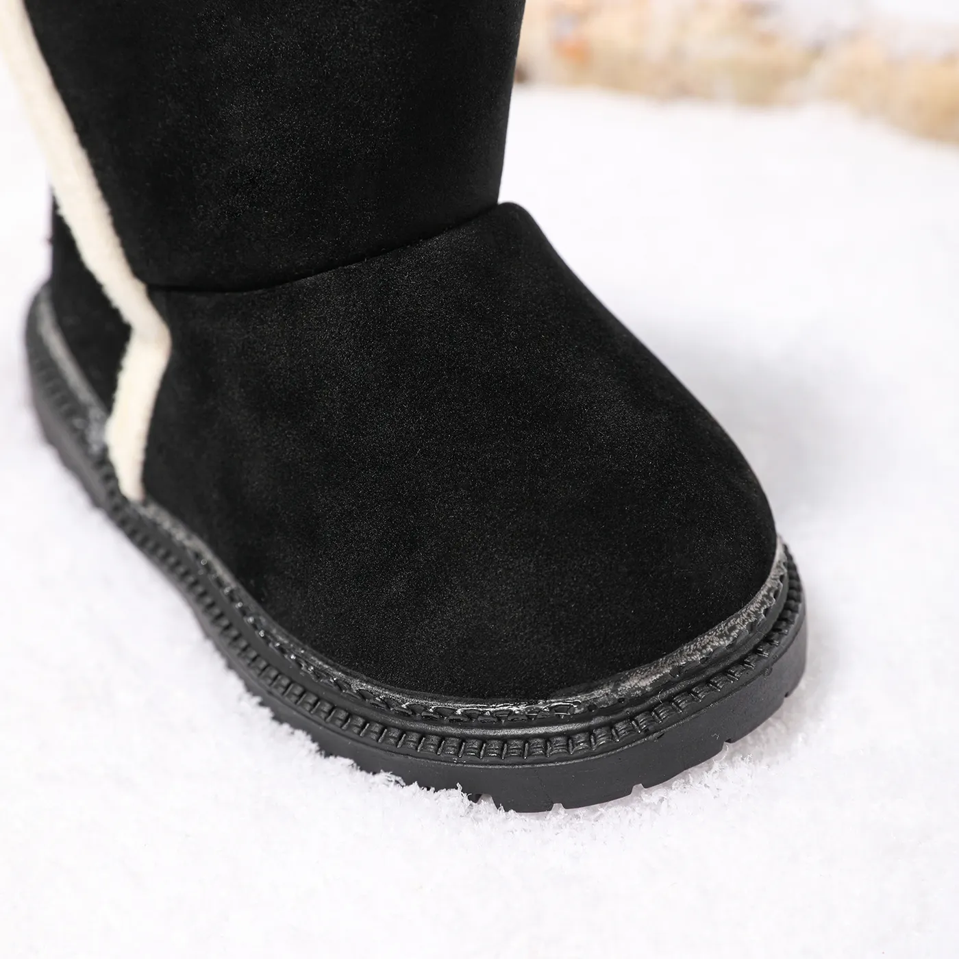 Toddler Black Minimalist Fleece-lining Boots Black image 4