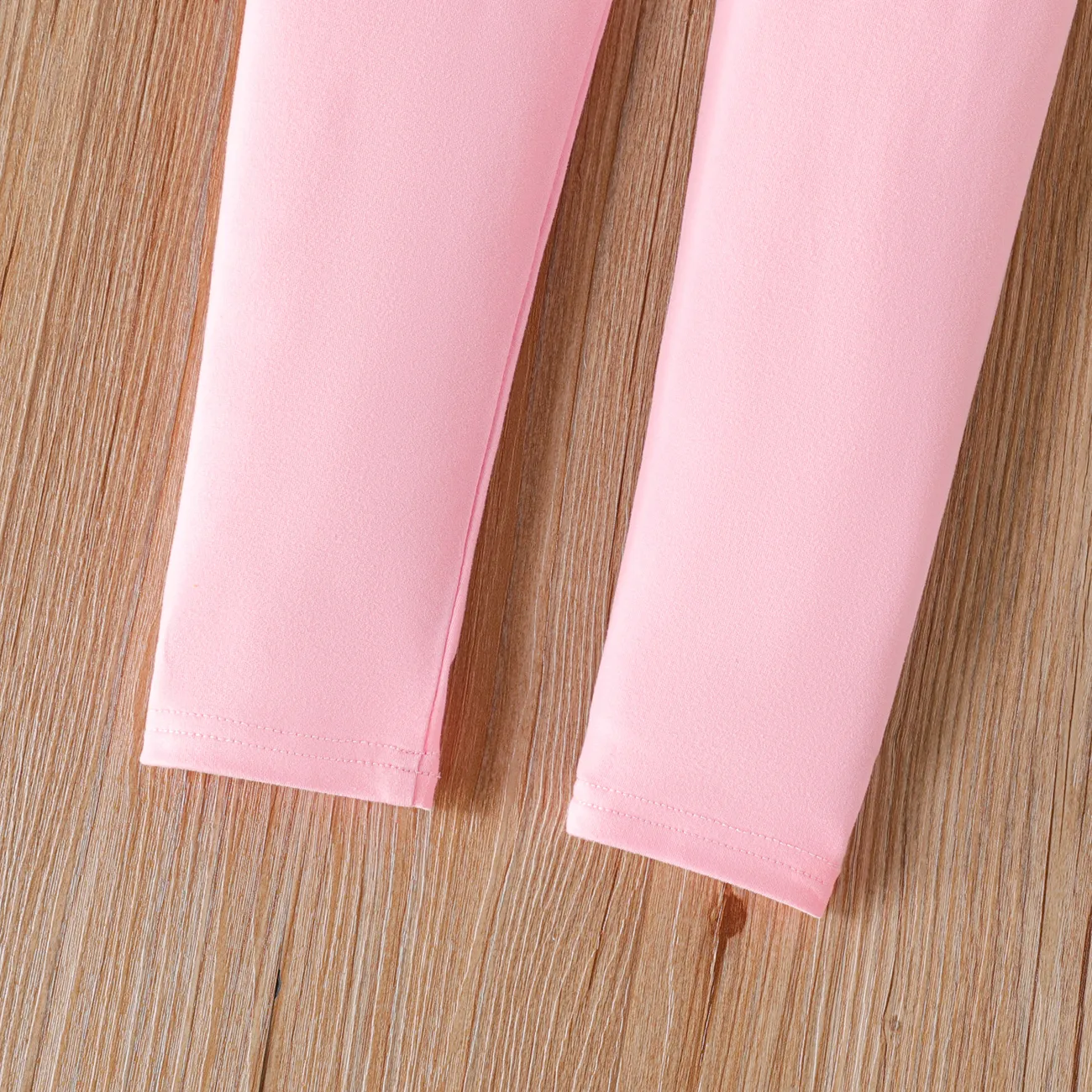 Toddler Girl Letter Print Elasticized Leggings Pink big image 1