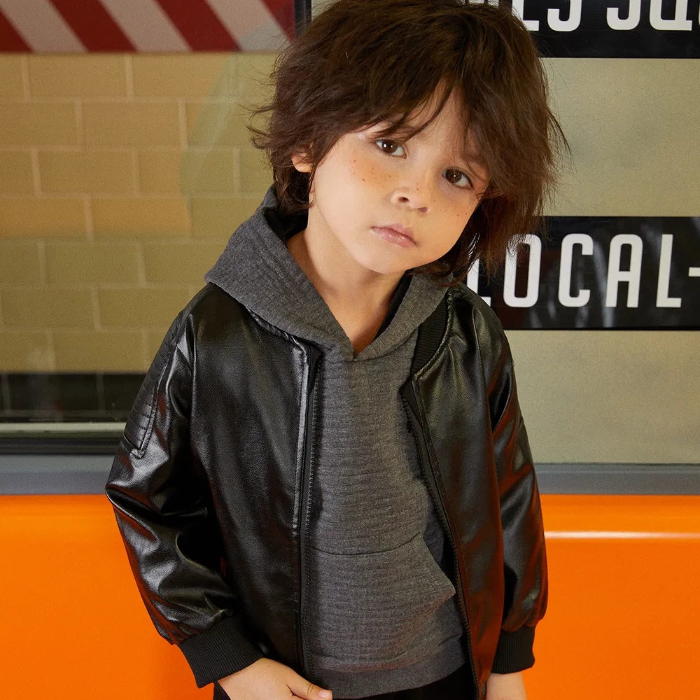Toddler Boy/Girl Solid Color Textured Hoodie Sweatshirt big image 7