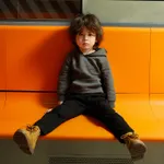 Toddler Boy/Girl Solid Color Textured Hoodie Sweatshirt Grey image 6