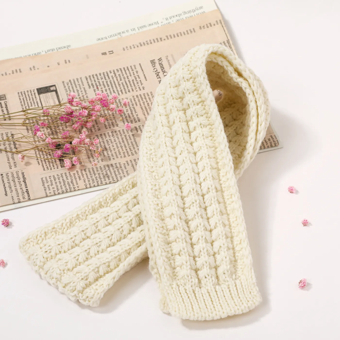 Toddler / Kid Solid Warm Knit Scarf  big image 1