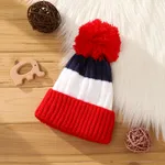 Baby / Toddler Big Pom Pom Decor Color Block Knit Beanie Hat  image 2