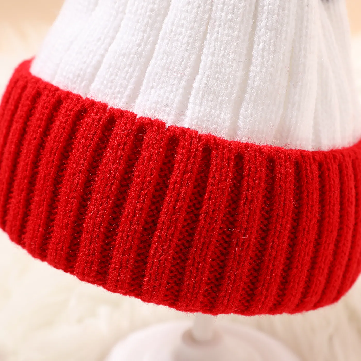 Baby / Toddler Big Pom Pom Decor Color Block Knit Beanie Hat  image 4
