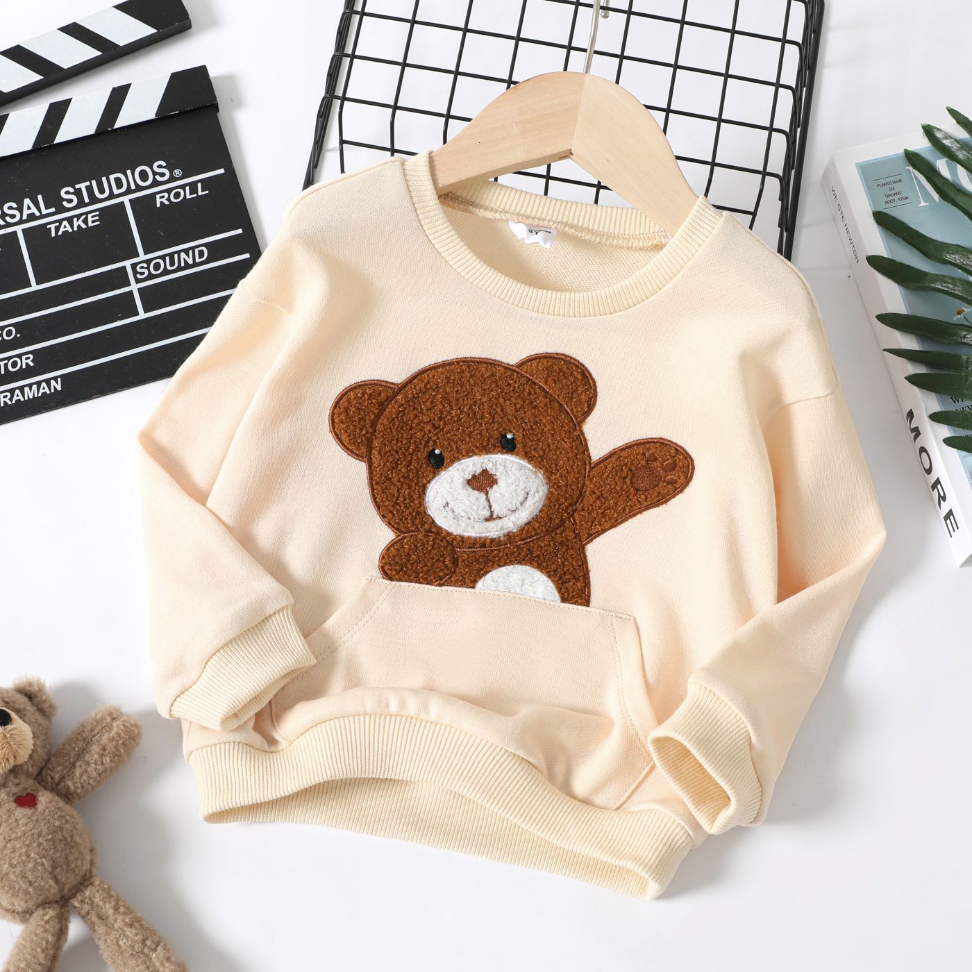 

Toddler Boy Animal Bear Embroidered Pullover Sweatshirt