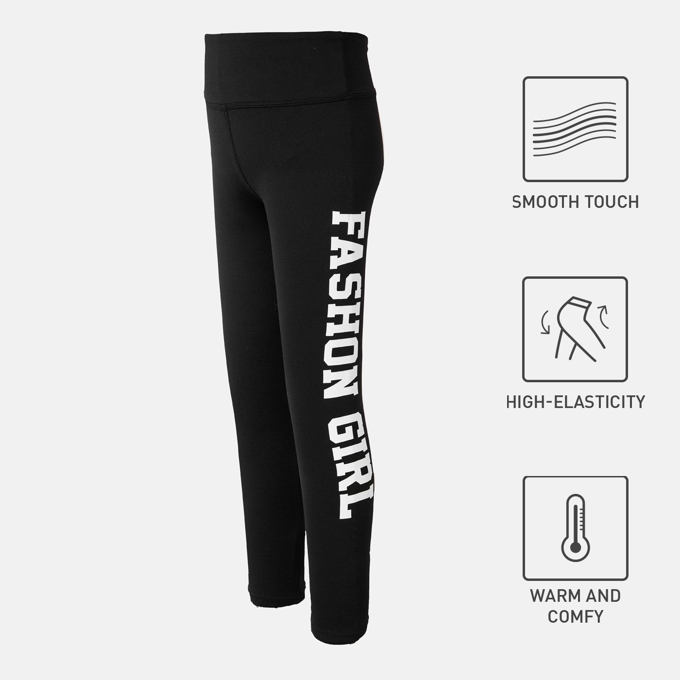 

Activewear Toddler Girl Letter Print Black Leggings