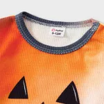 Halloween Pumpkin Face Print Rainbow Ombre Long-sleeve Sweatshirts for Mom and Me  image 3