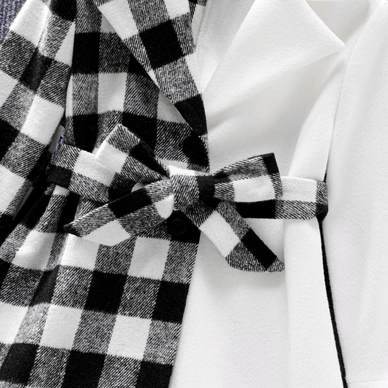 2 pièces Enfant en bas âge Fille Couture de tissus Classique Manteau / Veste noir et blanc big image 1